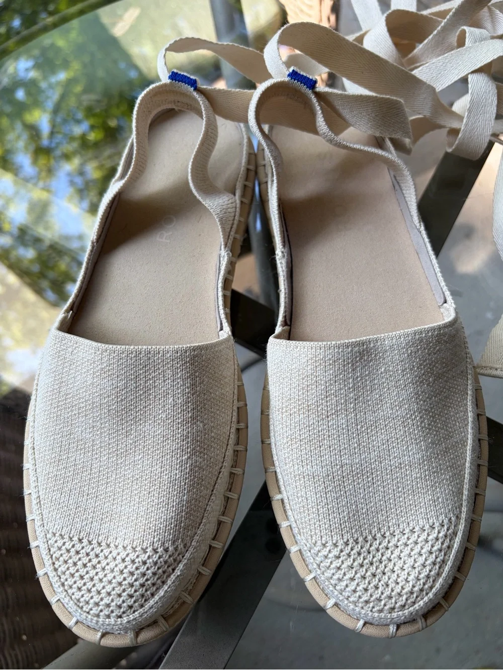 Rothy's The d’Orsay Ankle Tie Espadrille Flat Size 7. Excellent preowned